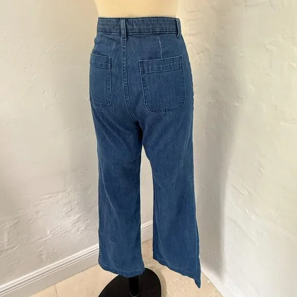 & OTHER STORIES High Waisted Wide Leg Flared Jeans. New Blue 28 - Picture 11 of 13